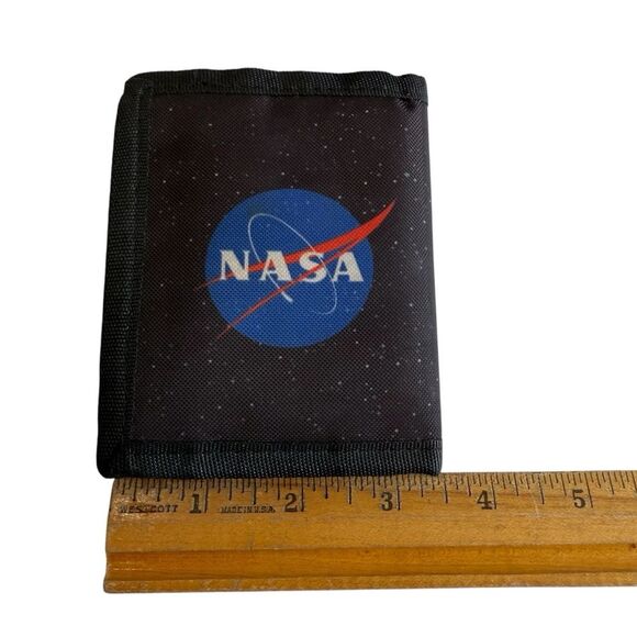 NASA Hook & Loop Trifold Wallet Unisex Black Starry Night Space Aerospace - Picture 7 of 11